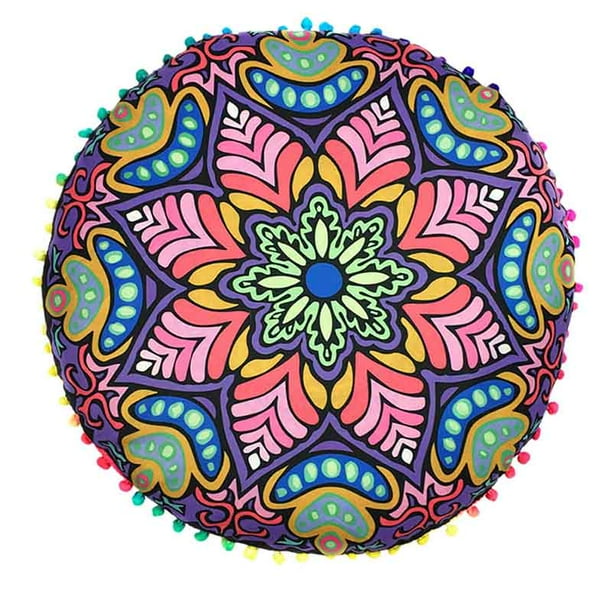 17" Indian Cover Mandala Floor Pillow Round Meditation Cushion Covers New 17" Indian Cover Mandala Floor Pillow Round Meditation Cushion Covers New